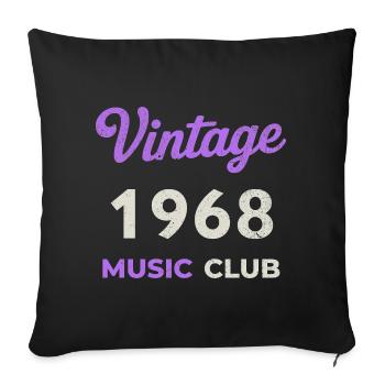 Vintage 1968 Music Club Retro Année de naissance vintage - Housse de coussin décorative 45 x 45 cm - noir - Devant