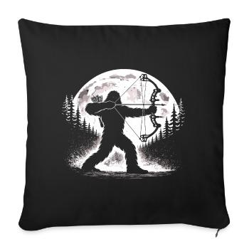 Bigfoot Bogenschießen - Sofakissenbezug 45 x 45 cm - Schwarz - Vorne