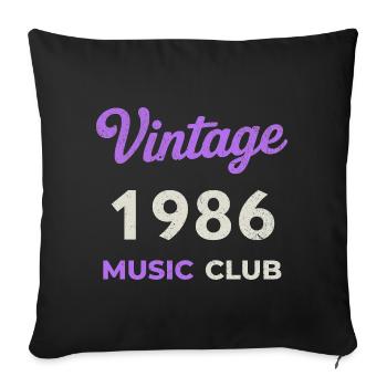 Vintage 1986 Music Club Retro Année de naissance vintage - Housse de coussin décorative 45 x 45 cm - noir - Devant