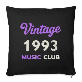Vintage 1993 Music Club Retro Année de naissance vintage - Housse de coussin décorative 45 x 45 cm - noir - Devant