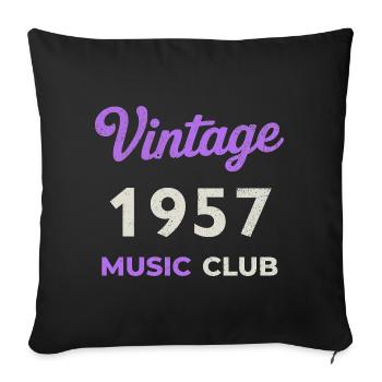 Vintage 1957 Music Club Retro Année de naissance vintage - Housse de coussin décorative 45 x 45 cm - noir - Devant