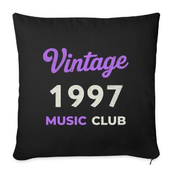 Vintage 1997 Music Club Année de naissance rétro Vintage - Housse de coussin décorative 45 x 45 cm - noir - Devant