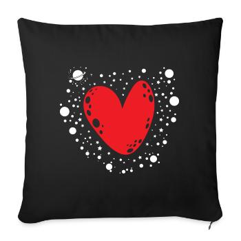 Big Red Heart Cute Valentine Love Symbol Art - Sofakissenbezug 45 x 45 cm - Schwarz - Vorne
