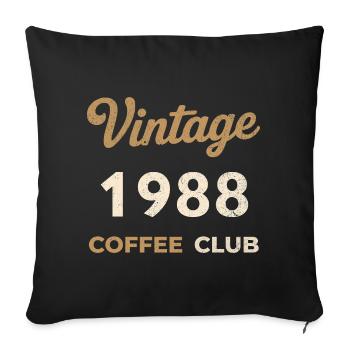 Vintage 1988 – Coffee Club Retro Birth Year - Sofa pillowcase 17,3'' x 17,3'' (45 x 45 cm) - black - Front