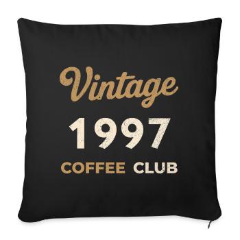 Vintage 1997 – Coffee Club Retro Birth Year - Sofa pillowcase 17,3'' x 17,3'' (45 x 45 cm) - black - Front