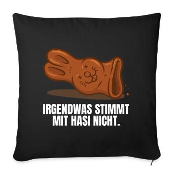 Schokoladenhase Ostern - Sofakissenbezug 45 x 45 cm - Schwarz - Vorne