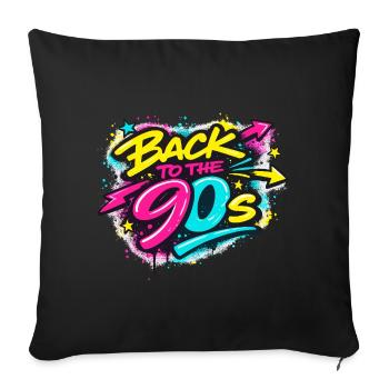 Back to the 90s Neon Graffiti - Sofa pillowcase 17,3'' x 17,3'' (45 x 45 cm) - black - Front