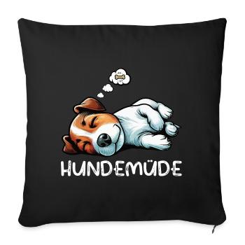 Hundemüde Jack Russel terrier Jack russel besitzer - Sofakissenbezug 45 x 45 cm - Schwarz - Vorne