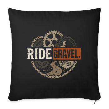 Ride Gravel Bike Offroad Bikepacking - Sofa pillowcase 17,3'' x 17,3'' (45 x 45 cm) - black - Front