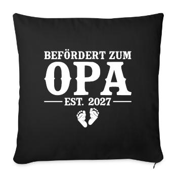 Befördert zum Opa 2027 – Baby Überraschung - Sofakissenbezug 45 x 45 cm - Schwarz - Vorne