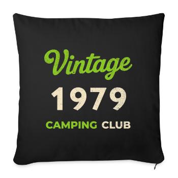 Vintage 1979 – Camping Club Retro Birth Year - Sofa pillowcase 17,3'' x 17,3'' (45 x 45 cm) - black - Front