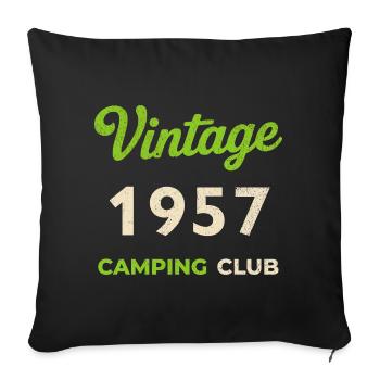 Vintage 1957 – Camping Club Retro Birth Year - Sofa pillowcase 17,3'' x 17,3'' (45 x 45 cm) - black - Front