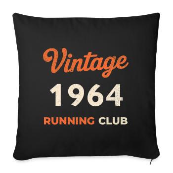 Vintage 1964 Running Club Birthday Gift Idea - Sofa pillowcase 17,3'' x 17,3'' (45 x 45 cm) - black - Front