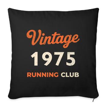 Vintage 1975 Running Club Birthday Gift Idea - Sofa pillowcase 17,3'' x 17,3'' (45 x 45 cm) - black - Front