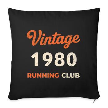 Vintage 1980's Running Club Birthday Gift Idea - Sofa pillowcase 17,3'' x 17,3'' (45 x 45 cm) - black - Front