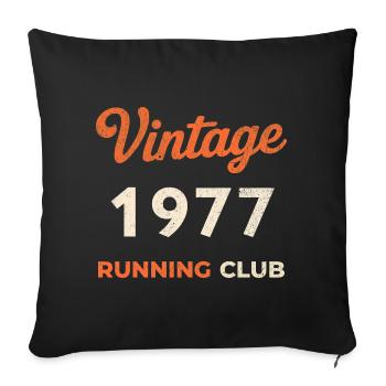 Vintage 1977 Running Club Birthday Gift Idea - Sofa pillowcase 17,3'' x 17,3'' (45 x 45 cm) - black - Front