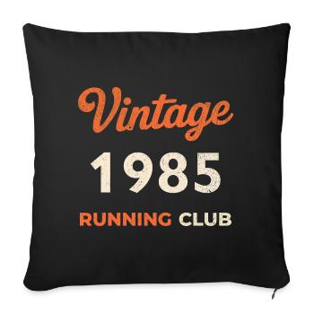 Vintage 1985 Running Club Birthday Gift Idea - Sofa pillowcase 17,3'' x 17,3'' (45 x 45 cm) - black - Front