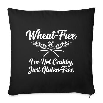 Wheat Free Gluten Free Humor Saying - Sofa pillowcase 17,3'' x 17,3'' (45 x 45 cm) - black - Front