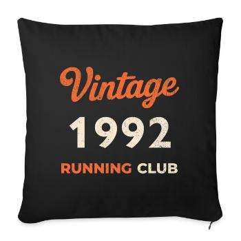 Vintage 1992 Running Club Birthday Gift Idea - Sofa pillowcase 17,3'' x 17,3'' (45 x 45 cm) - black - Front