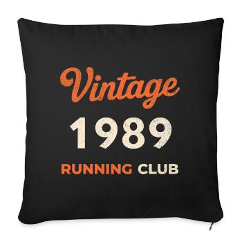 Vintage 1989 Running Club Birthday Gift Idea - Sofa pillowcase 17,3'' x 17,3'' (45 x 45 cm) - black - Front