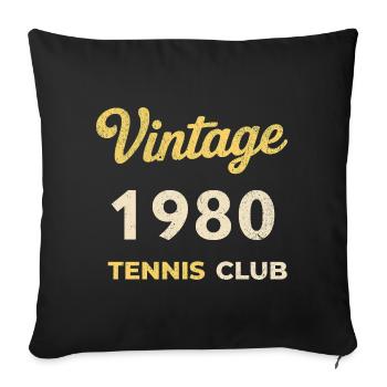 Vintage 1980's Tennis Club Retro Birthday Gift - Sofa pillowcase 17,3'' x 17,3'' (45 x 45 cm) - black - Front