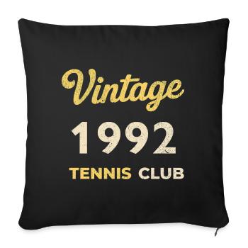 Cadeau d’anniversaire rétro vintage du Tennis Club 1992 - Housse de coussin décorative 45 x 45 cm - noir - Devant
