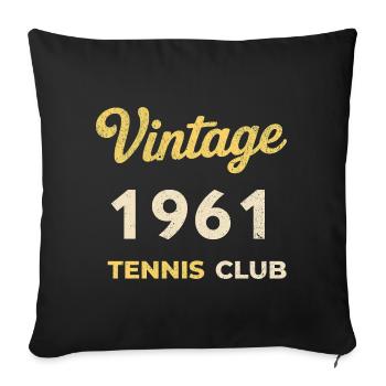 Cadeau d’anniversaire rétro vintage du Tennis Club de 1961 - Housse de coussin décorative 45 x 45 cm - noir - Devant