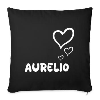 Aurelio als Name - Sofakissenbezug 45 x 45 cm - Schwarz - Vorne