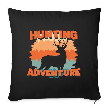 Hunting Adventure Deer Silhouette - Sofa pillowcase 17,3'' x 17,3'' (45 x 45 cm) - black - Front