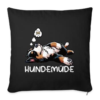 Hundemüde Appenzeller Sennenhund Sennenhunde  - Sofakissenbezug 45 x 45 cm - Schwarz - Vorne