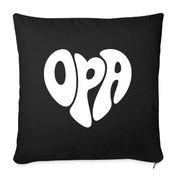 Cœur de grand-père - Housse de coussin décorative 45 x 45 cm - noir - Devant