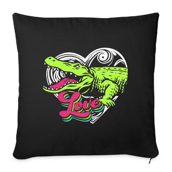 Chasse au crocodile - Housse de coussin décorative 45 x 45 cm - noir - Devant