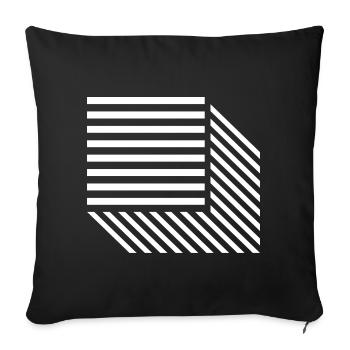 Geometric Diagonal Stripe Mosaic - Sofa pillowcase 17,3'' x 17,3'' (45 x 45 cm) - black - Front