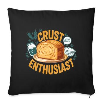 Ère des passionnés de pâte au pain au levain - Housse de coussin décorative 45 x 45 cm - noir - Devant