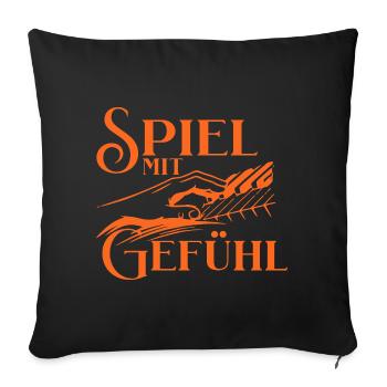 Klavier Spiel Mit Gefühl Pianist Klavierspieler - Sofakissenbezug 45 x 45 cm - Schwarz - Vorne