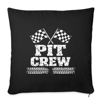 Pit Crew Équipe de Course Automobile Vintage - Housse de coussin décorative 45 x 45 cm - noir - Devant