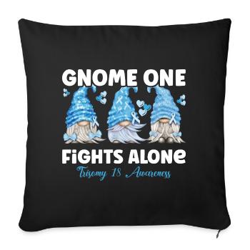 Gnome One se bat seul Trisonomie bleu clair 18 - Housse de coussin décorative 45 x 45 cm - noir - Devant