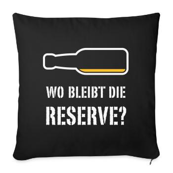 Where is the reserve? (Beer / Beer / NEG 2C) - Sofa pillowcase 17,3'' x 17,3'' (45 x 45 cm) - black - Front