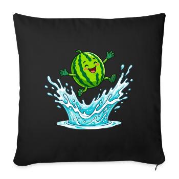 Éclaboussures de pastèque, ambiances de piscine d’été, mesdames - Housse de coussin décorative 45 x 45 cm - noir - Devant