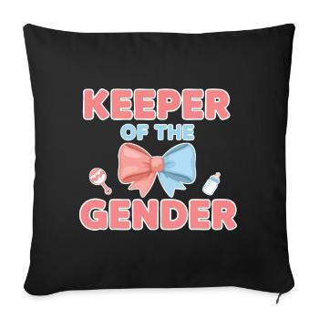 Gender Reveal Keeper Of The Gender Team Pink Team - Sofa pillowcase 17,3'' x 17,3'' (45 x 45 cm) - black - Front
