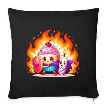 Fire Cake Heroes Duo - Sofa pillowcase 17,3'' x 17,3'' (45 x 45 cm) - black - Front