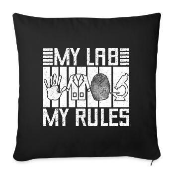 Analyste médico-légal Mon laboratoire Mon Escouade des règles Laboratoire de criminalistique - Housse de coussin décorative 45 x 45 cm - noir - Devant
