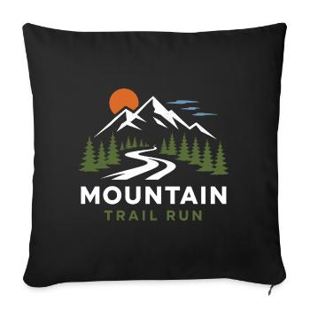 Mountain Trail Run - Sofa pillowcase 17,3'' x 17,3'' (45 x 45 cm) - black - Front
