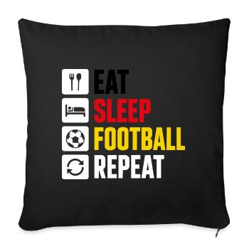 Mange Dors Football Répété Fan d’Allemagne - Housse de coussin décorative 45 x 45 cm - noir - Devant