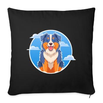 Australian Shepherd (comic) - Sofa pillowcase 17,3'' x 17,3'' (45 x 45 cm) - black - Front