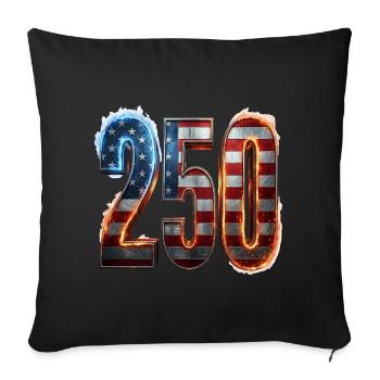 250 ans d’Amérique - Housse de coussin décorative 45 x 45 cm - noir - Devant