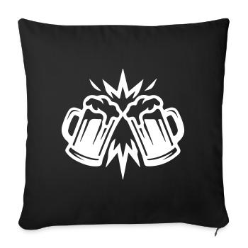Bière grillant bière de blé - Housse de coussin décorative 45 x 45 cm - noir - Devant