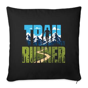 Trail Runner - Sofa pillowcase 17,3'' x 17,3'' (45 x 45 cm) - black - Front