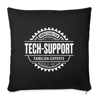 Tech Support Gearbadge - Sofa pillowcase 17,3'' x 17,3'' (45 x 45 cm) - black - Front
