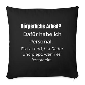 Lustiger Spruch Smart Garden Mähroboter Personal  - Sofakissenbezug 45 x 45 cm - Schwarz - Vorne